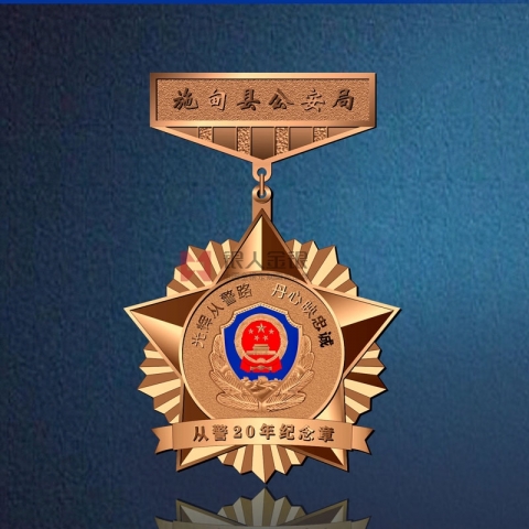 公安部廳局民警入警從警20年紀念章  勛章